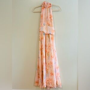 Floral Pink Halter Maxi Dress